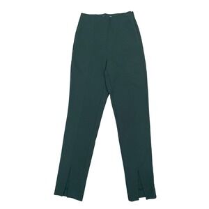 Babaton Aritzia Weekender Pant Forest Green High Rise Front Slit Trousers Size 0